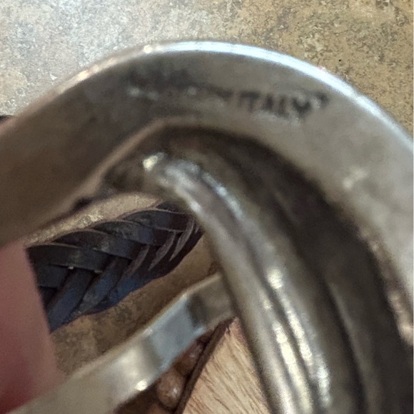 Western Italian Brown Braided Leather Belt with Silver Buckle(Unisex) - Picture 9 of 11